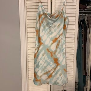 Silky cowl neckline slip dress